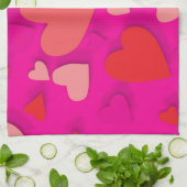 飾り紙のハート2 キッチンタオル (折り畳み)