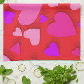 飾り紙のハート5 キッチンタオル (折り畳み)