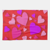 飾り紙のハート5 キッチンタオル (横)
