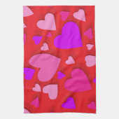 飾り紙のハート5 キッチンタオル (縦)