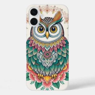 飾り素晴らしフクロウ iPhone 16 PLUSケース