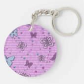 飾り紫と青の蝶 キーホルダー (裏面)