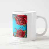 飾り緑のバラの枠離れ ジャンボコーヒーマグカップ (右)