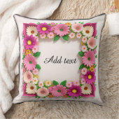 飾り花枠 クッション (ブランケット)