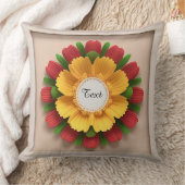 飾り花枠 クッション (ブランケット)