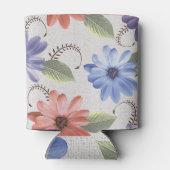 飾り花油絵を描タイル。 缶クーラー (裏面)