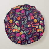 飾り花:シームレスなヴィンテージドードル ラウンドクッション (裏面)