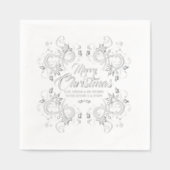 飾り葉縁どの聖降誕祭 箔ナプキン (正面)