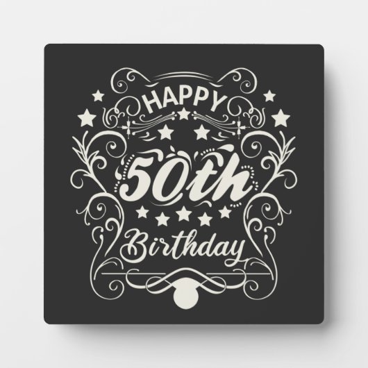 飾り装飾的ハッピーハッピー50誕生日。 フォトプラーク (正面)