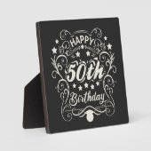 飾り装飾的ハッピーハッピー50誕生日。 フォトプラーク (正面)