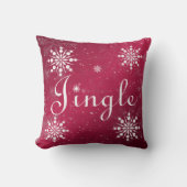 飾り赤と白のジンルメリークリスマス クッション (正面)