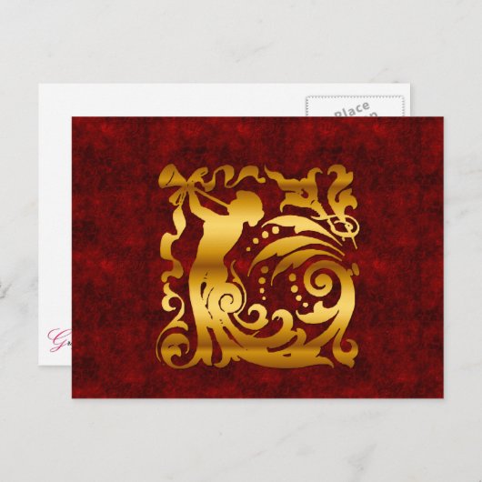 飾り金のクリスマス シーズンポストカード (正面/裏面)