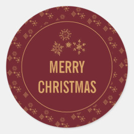飾り金の雪の結晶メリークリスマス ラウンドシール