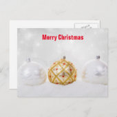 飾り金ゴールドと銀玉メリークリスマス シーズンポストカード (正面/裏面)