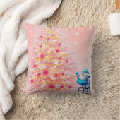 飾り雪の玉メリークリスマス クッション (ブランケット)