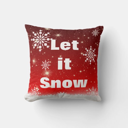 飾り雪の結晶スノーフレークのクリスマス クッション (正面)