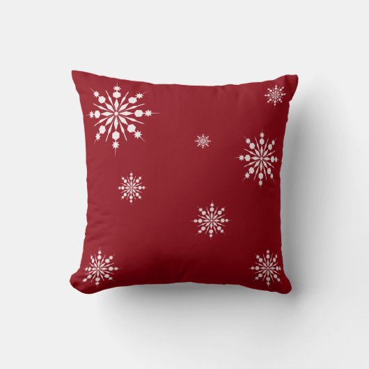 飾り雪の結晶スノーフレークのクリスマス クッション (正面)