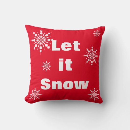 飾り雪の結晶スノーフレークのクリスマス クッション (正面)