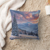 飾り雪の青と白の雪メリークリスマス クッション (ブランケット)