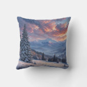 飾り雪の青と白の雪メリークリスマス クッション (裏面)