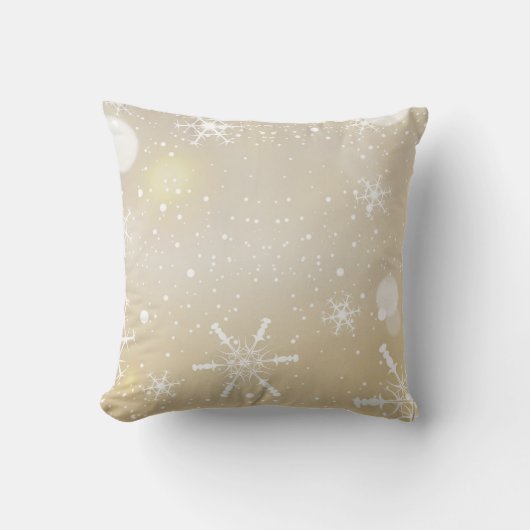 飾り雪の青と白ボールメリークリスマス クッション (正面)