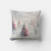 飾り雪クリスマスツリー クッション (正面)