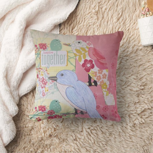 飾り鳥芸術枕 クッション (ブランケット)