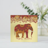 飾インディアン象華美デザイン 招待状 (スタンド正面)