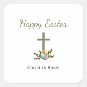 飾イースターの卵がキリストを越えて スクエアシール (正面)