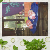 飾イースターエッグアートプリント キッチンタオル (折り畳み)