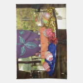 飾イースターエッグアートプリント キッチンタオル (縦)