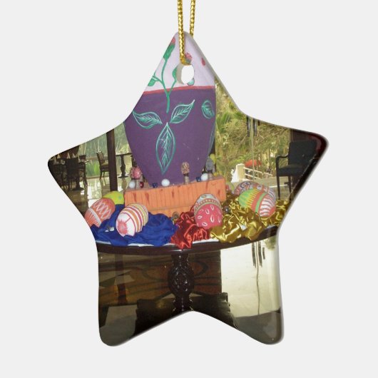 飾イースターエッグアートプリント セラミックオーナメント (左)