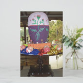飾イースターエッグアートプリント 便箋 (スタンド正面)