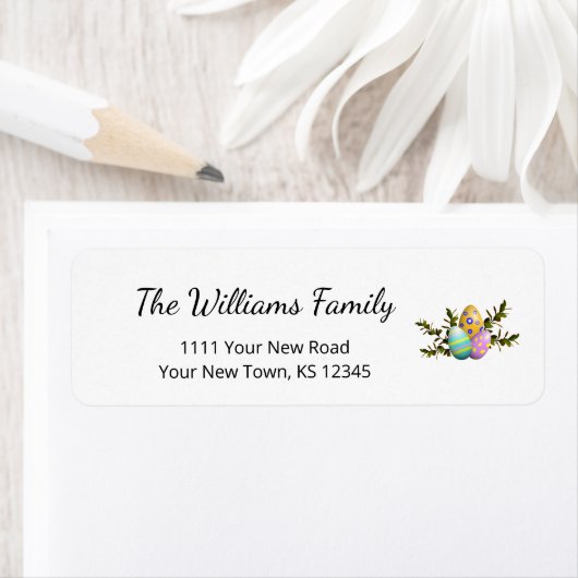 飾イースターエッグカラフル差出人住所 ラベル (インサイチュ)