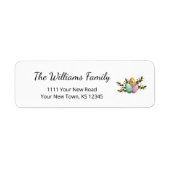 飾イースターエッグカラフル差出人住所 ラベル (正面)