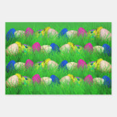 飾イースター卵グリーングラスフローラ写真 ラッピングペーパーシート (正面3)