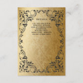 飾エレガントりブラック金ゴールド結婚詳細 エンクロージャーカード (正面)