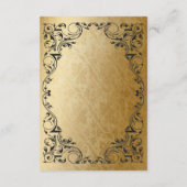 飾エレガントりブラック金ゴールド結婚詳細 エンクロージャーカード (裏面)