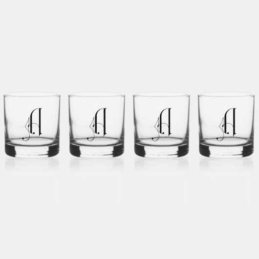 飾エレガントりモノグラーム文字B ウイスキーグラス (正面)