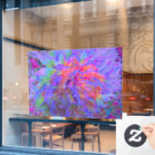 飾エレガントサイケデリックりダリア花 ウィンドウサイン (カフェ窓)