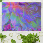 飾エレガントサイケデリックりダリア花 キッチンタオル (折り畳み)