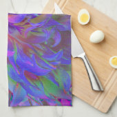 飾エレガントサイケデリックりダリア花 キッチンタオル (四つ折り)