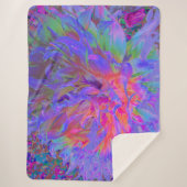 飾エレガントサイケデリックりダリア花 シェルパブランケット (正面)