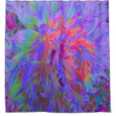 飾エレガントサイケデリックりダリア花 シャワーカーテン (正面)