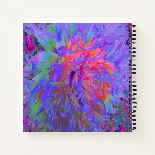 飾エレガントサイケデリックりダリア花 ノートブック (裏面)