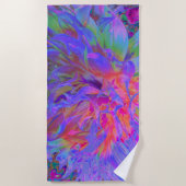 飾エレガントサイケデリックりダリア花 ビーチタオル (正面)