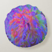 飾エレガントサイケデリックりダリア花 ラウンドクッション (裏面)