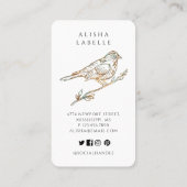 飾エレガント華美り付き鳥のロゴブラック 名刺 (裏面)