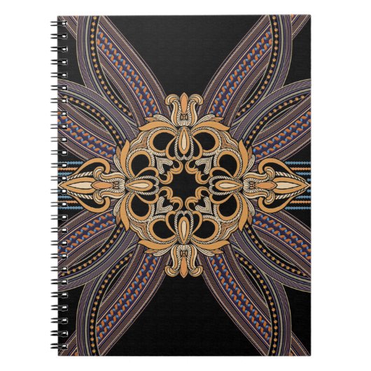 飾エレガント豪華な模様のロック ノートブック (正面)