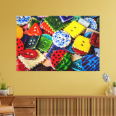 飾カラフルりボタン キャンバスプリント (インサイチュ (リビング))